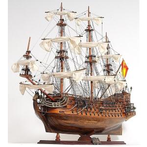 帆船模型 完成品 木製 35インチ サン・フェリペ号 SAN FELIPE スペイン海軍 軍船 モデルシップ 全長92cm インテリア T063｜bezipang
