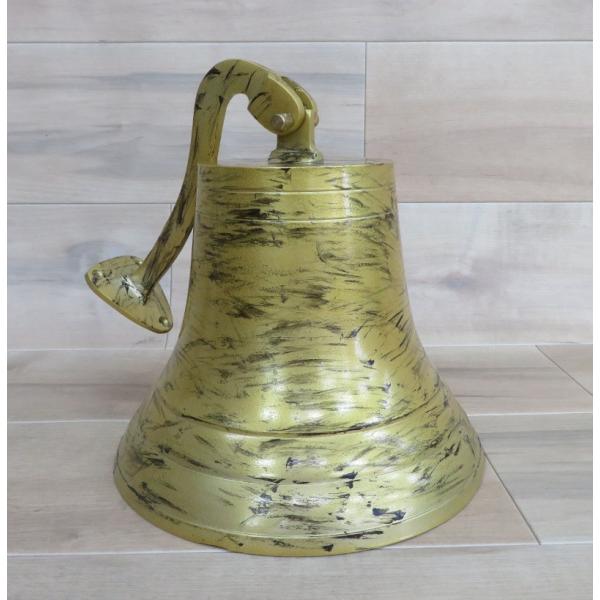 キャストアルミニウム製 直径23cm ダメージ仕上げ 取り付けネジ付き シップベル 楽器 鐘 吹奏楽...