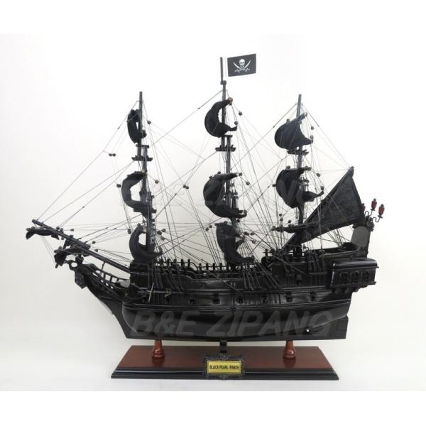 帆船模型 完成品 木製 カリビアン パイレーツ ブラックパール Black Pearl 全長 66c...