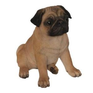 置物 彫像 うつ伏せで寝ている パグ の子犬の像 ガーデニング 庭