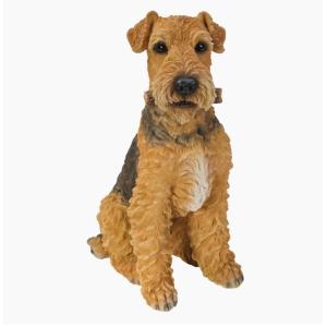 置物 彫像 座っているオールドイングリッシュシープドッグの像 : B&E