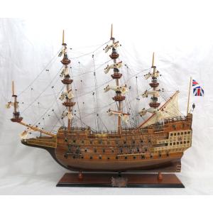 帆船模型 完成品 木製 35インチ ソブリン オブ ザ シーズ HMS Sovereign of the Seas 全長 93cm 船 インテリア T077｜bezipang