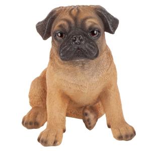 置物 彫像 うつ伏せで寝ている パグ の子犬の像 ガーデニング 庭