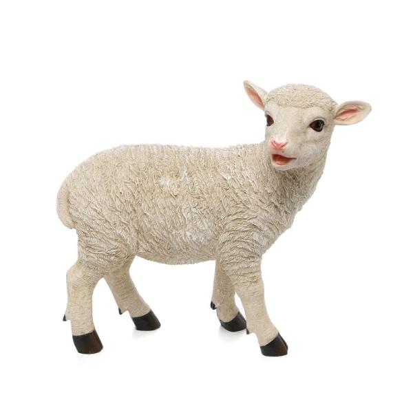 ポリレジン製 ガーデン彫像 動物 羊 立っている子羊の像 置物 ガーデニング 庭 ひつじ　子ヒツジ