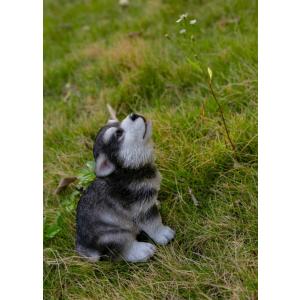 置物 彫像 うつ伏せで寝ている パグ の子犬の像 ガーデニング 庭