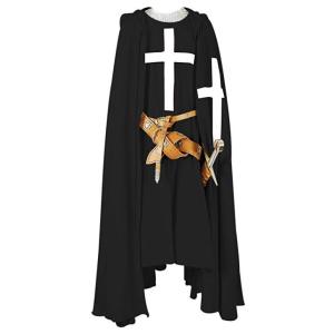 クルセイダーチュニック マント マント 中世 セット 西洋 ブラック Zipang ホワイトクロス 衣装 各種サイズ Wfsb07l5r9bw B E 中世 西洋 甲冑 衣装 ヨーロッパ コスプレ 鎧 ヘヴィコットン製 サーコート