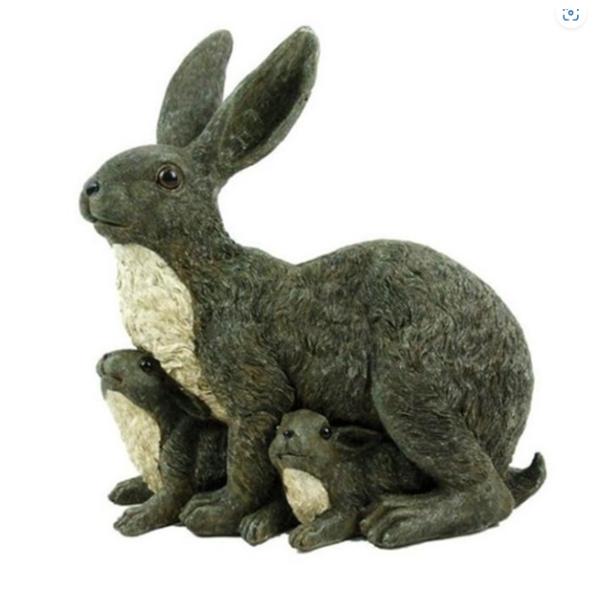 お母さんウサギと子供ウサギの像 置物 ガーデニング 庭 ウサギ 兎 バニー Michael Carr