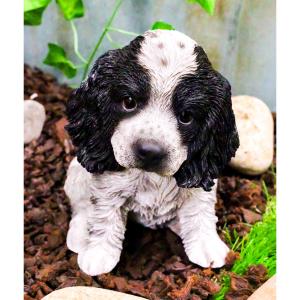 置物 彫像 座っている コッカースパニエル の子犬の像 犬 動物