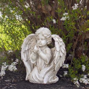 ひざまずいている天使の男の子の象  置物 ガーデン｜bezipang