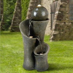 噴水 ガーデン ファウンテン ポリレジン製 3層 置型 高さ58cm 噴水 3層 ファウンテン 高さ109cm fountain 庭 ガーデニング GD86