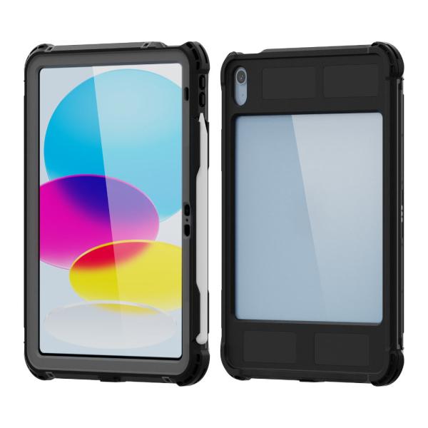 iPad A16/第10世代専用(11インチ)IP68ケース 回転ハンドベルト付スタンド付属(TBC...