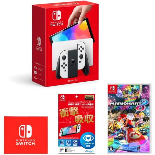 Nintendo Switch(有機ELモデル) Joy-Con(L)/(R) ホワイト+【任天堂ラ...