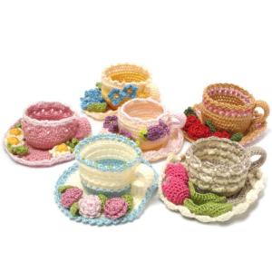 Koyama手芸キットかぎ針で編む お花のニットティーカップ 6個セット｜bgl-store