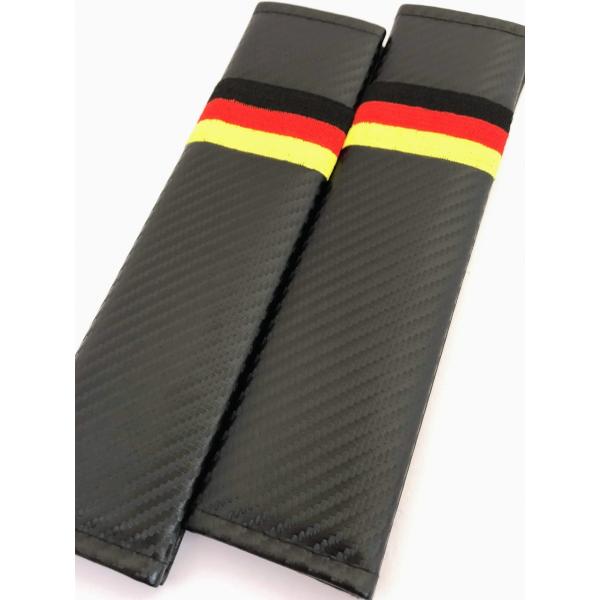ドイツ シートベルト カバー 肩パッド 国旗 カーボン調 ベンツ BMW MINI アウディ フォル...