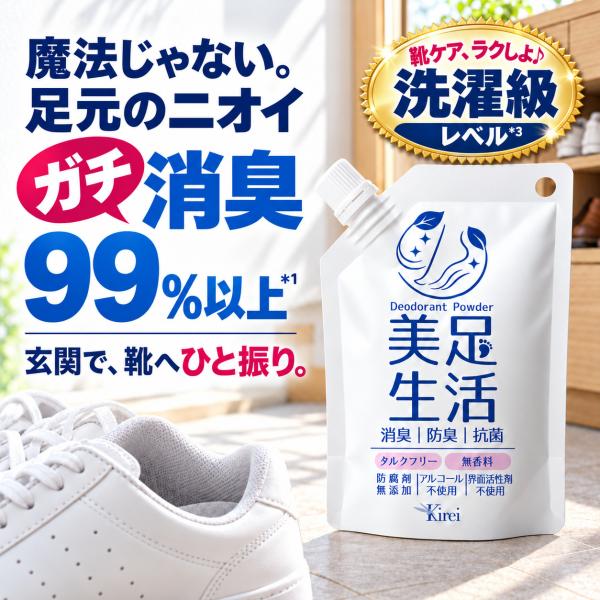 靴の消臭剤 靴の匂い消し 足の臭い消し 美足生活 靴用消臭パウダー 靴 足 消臭 最強 パウダー 靴...
