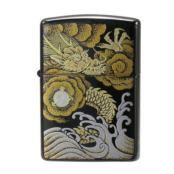 zippo ジッポ ジッポー 蒔絵 龍 黒 本金蒔絵 zippoレギュラー 和柄【名入れ不可商品】