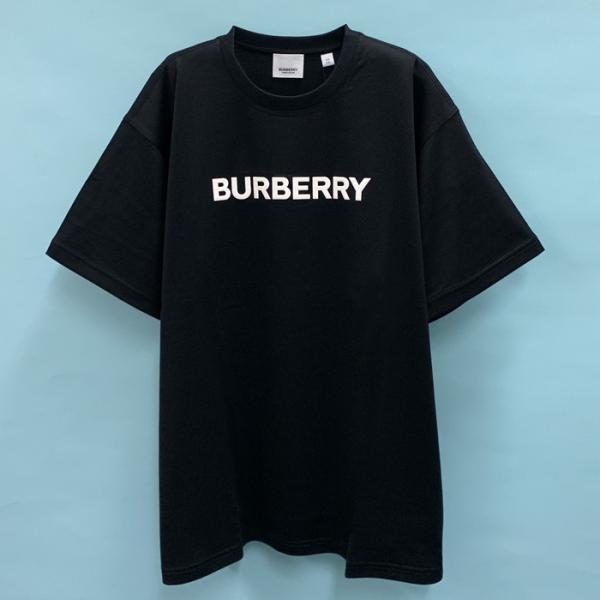 バーバリー ロゴプリント コットンTシャツ メンズ ブラック 8055307 BURBERRY