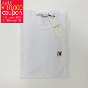 【BONUS ストア+5％】メゾンキツネ  人気 FOX HEAD 長袖Tシャツ 訳あり レディース ホワイト FU00163KJ0010 MAISON KITSUNE｜bianca-rose