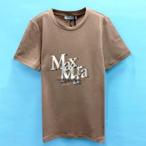 【BONUS ストア+5％】マックスマーラー Tシャツ ロゴ 半袖 コットンTシャツ レディース ブラウン ONDA 'S Max Mara｜bianca-rose
