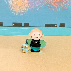 ガラス細工 男の子とヨーヨー ミニチュア 雑貨...の詳細画像1