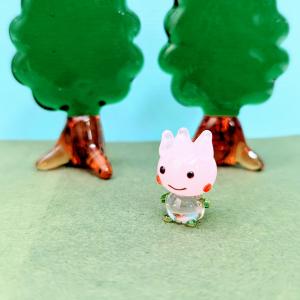 ガラス細工 花の妖精（カーネーション）ミニチュア 雑貨 置物 小物