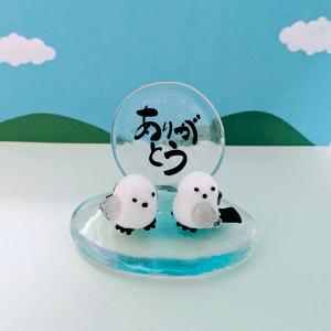 ガラス細工 精霊馬セット（木台付）ミニチュア 置物 小物 盆飾り