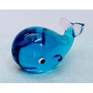 ガラス細工 クジラ(L) ピンク/水色 ミニチ...の詳細画像2
