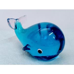 ガラス細工 クジラ(L) ピンク/水色 ミニチ...の詳細画像3