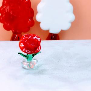 ガラス細工 ハスの葉（ミニ）ミニチュア 雑貨 置物 小物 蓮