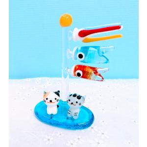 ガラス細工 フグ（S) 赤 ミニチュア 置物 雑貨 ふぐ 魚 海 小物 : きた