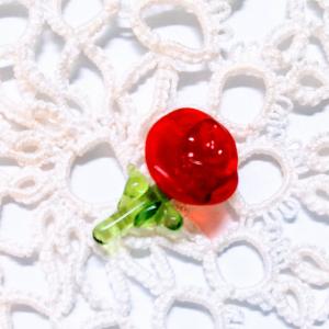 ガラス細工 ユリの花（2輪）ミニチュア 雑貨 置物 小物 花 : きたの
