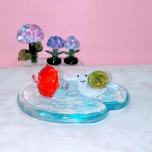 ガラス細工 傘 赤 (ハート付) ミニチュア ...の詳細画像2