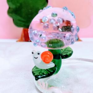 ガラス細工 アジサイのステージ ミニチュア 雑...の詳細画像3