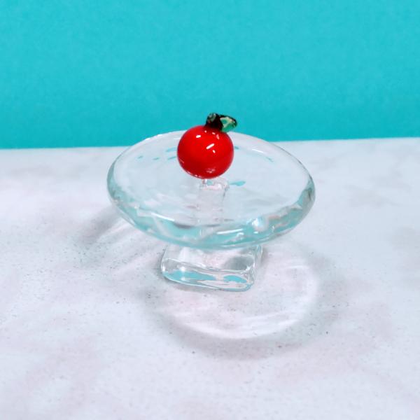 ガラス細工　リンゴ（ミニ)　ミニチュア　雑貨　置物　小物　秋　果物　林檎