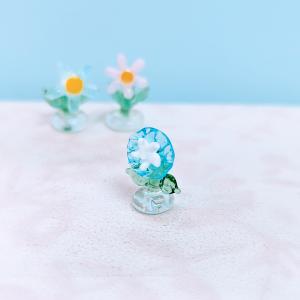ガラス細工 朝顔(S)青 ミニチュア 雑貨 置...の詳細画像1