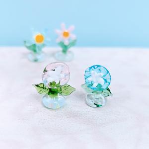 ガラス細工 朝顔(S)青 ミニチュア 雑貨 置...の詳細画像3