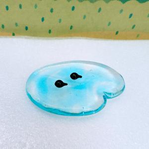 ガラス細工 ヒトデ (クリア/赤） ミニチュア 置物 雑貨 海 小物 : きた