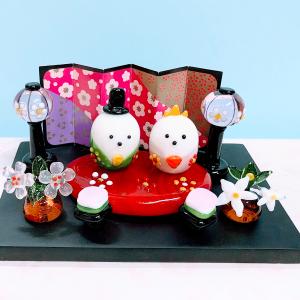 ガラス細工 花ぼんぼりペア(L) クリアピンク...の詳細画像3