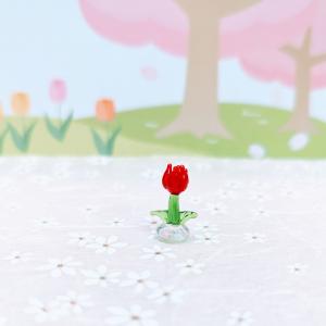 ゆりの花　ガラス細工　ミニチュア ガラス細工 ユリの花（S）ミニチュア 雑貨 置物 小物 花 : きたの