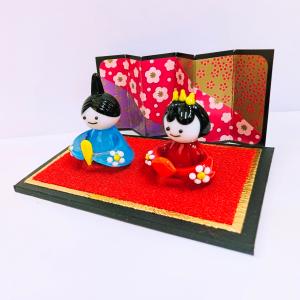 ガラス細工 雛人形セット(L) 台、びょうぶ付...の詳細画像1