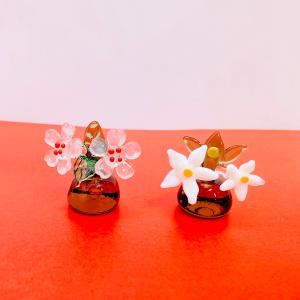 ゆりの花　ガラス細工　ミニチュア ガラス細工 ミニチュア 雑貨 置物 花飾り テラリウム 花【ゆり