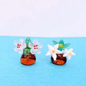 ガラス細工 桜と橘セット ミニチュア 雑貨 置...の詳細画像2