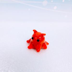 ガラス細工 金魚2匹 赤クリア 水草台付 ミニチュア 置物 雑貨 夏 ガラス細工 金魚2匹 赤クリア 水草台付 ミニチュア 置物 雑貨 夏