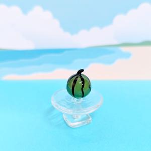 ガラス細工 スイカ(丸)ミニチュア 雑貨 置物...の詳細画像1