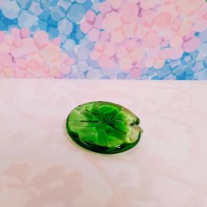 ガラス細工 蓮の葉(M)ミニチュア 雑貨 置物...の詳細画像1