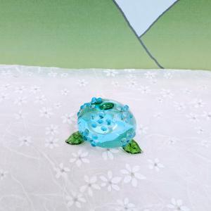 ガラス細工 ユリの花（2輪）ミニチュア 雑貨 置物 小物 花 : きたの