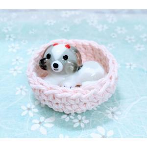 ガラス細工 トイプードル（S）ミニチュア 置物 雑貨 犬 小物 動物