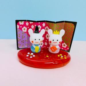 ガラス細工 おにまる君（緑）ミニチュア 雑貨 置物 小物 節分 鬼
