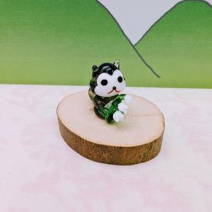 きたのガラス茶トラ　ガラス細工　ミニチュア ガラス細工 マドラー ネコ 茶トラ ミニチュア 雑貨 動物 : きた