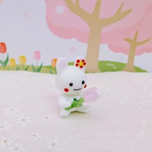 うさぎのボンちゃん　ガラス細工　ミニチュア うさぎ 雑貨 ガラス細工 ミニチュア ウサギ 置物 フォーカート